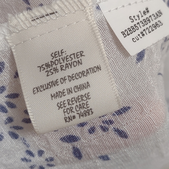 Adiva Smocked Blouse in Blue and White NWT - Picture 9 of 12